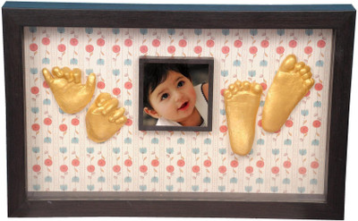 

Gravelart Gravelart Baby Impression Kit - DO-IT-YOURSELF -Baby Handprint & Footprint Kit Photo Frame for Newborn Girls and Boys Impression, Baby Photo Album For Shower, Baby Gifts, Keepsake Box Decorations for Room Wall Nursery Decor - Flower background p