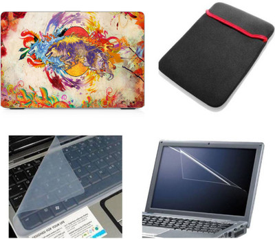 Gallery 83 ® red hp window wallpaper 4 in 1 combo pack with laptop skin sticker decal, laptop sleeve pouch, key guard, Screen protector all are laptop 15.6 inch Combo Set(Multicolor)