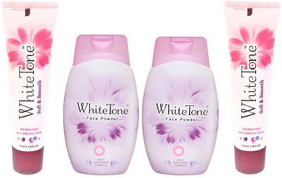

White Tone Cream 25g x 2 & Face Powder 70g x 2(Pack of 4)