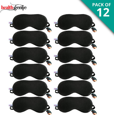 

Healthgenie 100% Silk, Super Smooth Sleeping Mask with Adjustable Strap and Blind Fold Eye Mask - (Pack of 12) Eye Shade(Black)