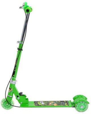 

msnl Metal and Plastic Foldable 3 Wheel Scooter for Unisex With Brack(Green)