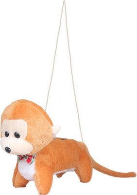 

Tickles Animal Brown Monkey Sling Pencil Pouch For Kids School with Zipper Art Polyester Pencil Box(Set of 1, Brown)