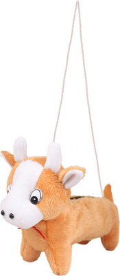 

Tickles Animal Brown Bull Sling Pencil Pouch For Kids School with Zipper Art Polyester Pencil Box(Set of 1, Brown)