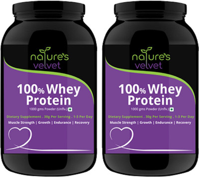 

Natures Velvet Lifecare Natures Velvet 100 % Whey Protein for Fitness and Strength, 1000 gms - Pack of 2 Whey Protein(2 g, unflavour)