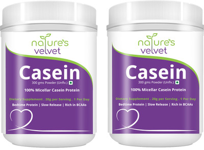 

Natures Velvet Lifecare 100% Casein Protein, Vegetarian and Natural, 300 gms - Pack of 2 Casein Protein(600 g, unflavour)
