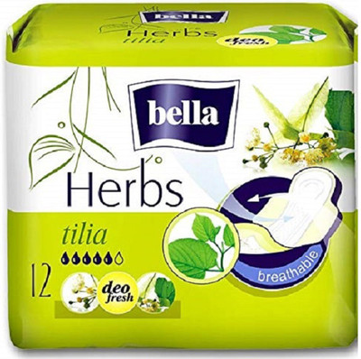 

BELLA Herbs with Tilia Flower - 12 Pieces Sanitary Pad(Pack of 12)