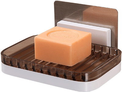 

HOKIPO Magic Sticker Series Self Adhesive Soap Holder for Bathroom, Brown(Brown)