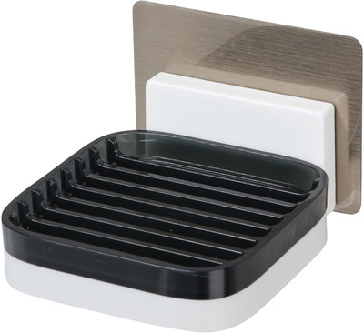

HOKIPO Magic Sticker Series Self Adhesive Soap Holder for Bathroom, Black(Black)