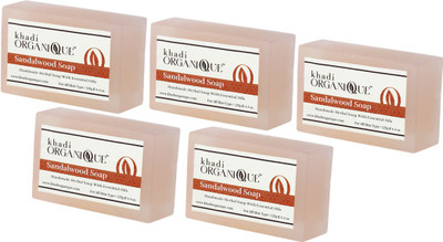 

KHADI ORGANIQUE HANDMADE SANDALWOOD SOAP WITH ESSENTIAL OIL 625 GM PACK OF 5(625 g, Pack of 5)
