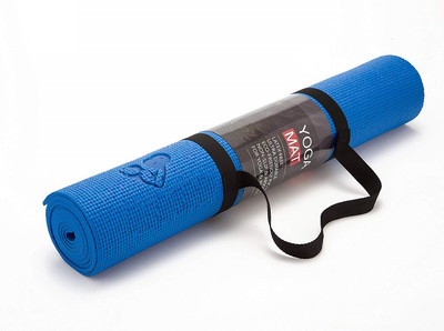 

QUINERGYS ™ Pilates & Yoga Mat With Strap Fitness | Thick High Density Deluxe Blue 6 mm Yoga Mat, Blue-42