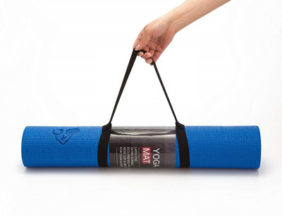 

QUINERGYS ® High Density Deluxe Non Slip Exercise For All Ages Adult Children Men Women Blue 4 mm Yoga Mat, Blue-45