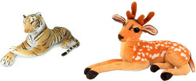 

Flower Engine Tiger (32 Cm) And Deer 32 Cm (Set Of 2) - 5 cm(Multicolor)