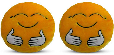 

Flower Engine Yellow Hugging Smiley Cushion - 35 Cm(Smileye&E) Set Of 2 - 35 cm(Multicolor)