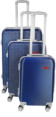 

Continental 100% ABS, Beautiful Printed Pattern Suitcases & Trolley Bag Luggage Bag Size-20", 24" & " Cabin Size Set of 3 (ITN - 100) (Color - Blue) Check-in Luggage -  inch(Blue