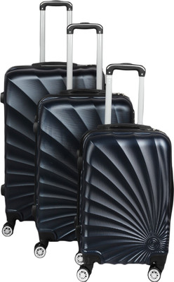 

Continental 100% ABS, Beautiful Printed Pattern Suitcases & Trolley Bag Luggage Bag Size-20", 24" & 28" Cabin Size Set of 3 (ITN - 020) (Color - Navy Blue) Expandable Cabin Luggage -  inch(Blue