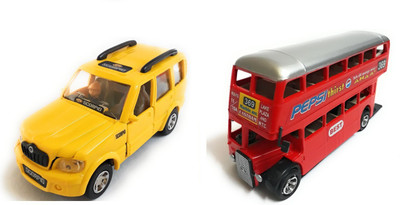 

The Game Begins Combo Toys of Scorpio Car and Double Decker Bus Toys | Toys for kids| Miniature Cars Toys | Pull back and Go | Yellow and Red Color - Set of 2 Toys - Value Pack(Multicolor)