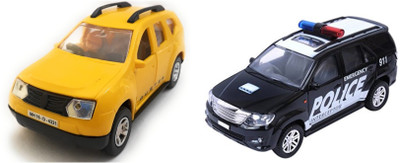 

The Game Begins Combo Toys of Duster Car and Policar Car Toys | Toys for kids| Miniature Cars Toys | Pull back and Go | Yellow and Black Color - Set of 2 Toys - Value Pack(Multicolor)