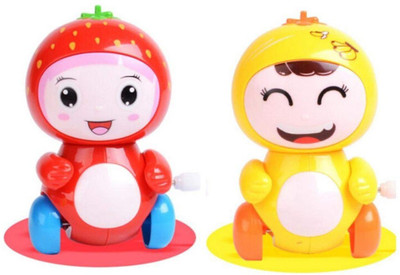 

Emob Cute Pack of 2 Strwaberry and Banana Friction Powered Moving Wind Up Chain Toy(Multicolor)