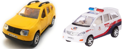 

The Game Begins Combo Toys of Duster Car and Policar Car Toys | Toys for kids| Miniature Cars Toys | Pull back and Go | Yellow and White Color - Set of 2 Toys - Value Pack(Multicolor)