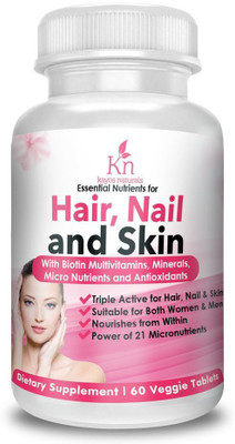 

KayosNaturals Hair, Skin and Nail Supplement - With Biotin for Hair Growth and Hair fall(60 No)