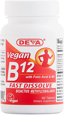 

Deva Vegan, B12, Sublingual, 90 Tablets DEV-00021(90 No)