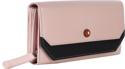 

BROWN FOX Women Pink Genuine Leather Wrist Wallet(5 Card Slots)