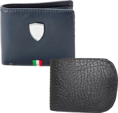

Fillincart Men Black, Blue Artificial Leather Wallet(4 Card Slots)