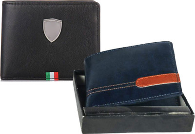 

Fillincart Men Blue, Black Artificial Leather Wallet(4 Card Slots), Black;blue