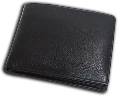 

cash Men Formal Black Genuine Leather Wallet(6 Card Slots), 01