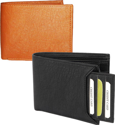 

Element Cart Men Formal Orange Artificial Leather Wallet(11 Card Slots), Black;brown