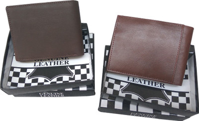 

Shreejee Men Tan, Brown Genuine Leather Wallet(6 Card Slots), Brown;tan