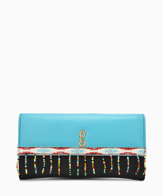 

Global Desi Women Casual Blue, Black Artificial Leather Wallet(12 Card Slots)