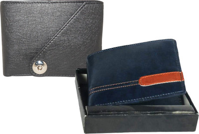 

Element Cart Men Formal Black Artificial Leather Wallet(9 Card Slots), Black;blue