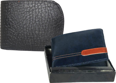 

Fillincart Men Black, Blue Artificial Leather Wallet(9 Card Slots)