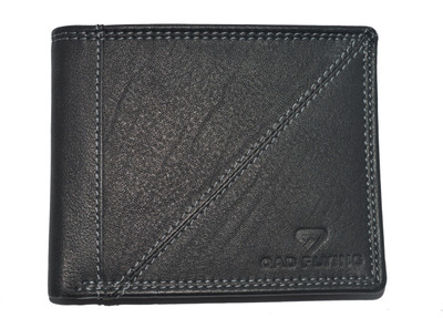 

QAD FLYING Men Black Genuine Leather Wallet(6 Card Slots)