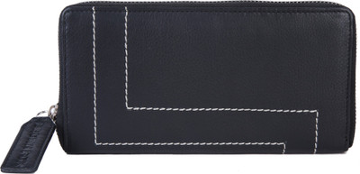 

BROWN FOX Women Black Genuine Leather Wrist Wallet(12 Card Slots)