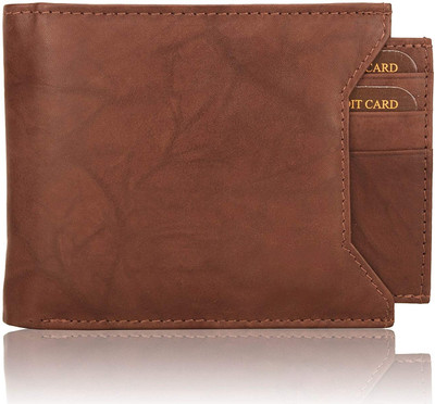 

wren Men Brown Genuine Leather Wallet(6 Card Slots)
