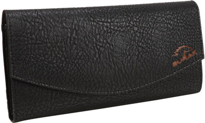 

BURAK Women Black Artificial Leather Wallet(6 Card Slots), Black-01