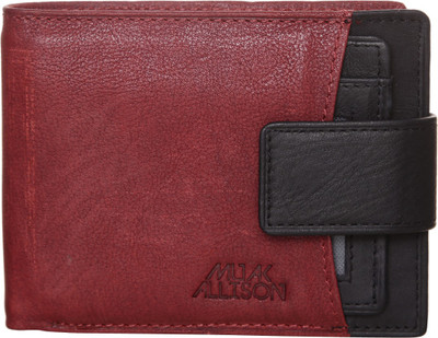 

Muak Allison Men Red Genuine Leather Wallet(12 Card Slots), Red1