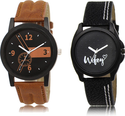 

The Shopoholic Best Combo Pack Black And Brown Dial Analog Watch For Boys And Girls Watches Stylish For Boys Watch - For Men & Women