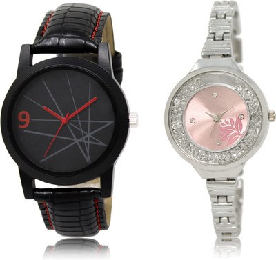 

The Shopoholic Black And Pink Dial Analog Watch For Boys And Girls Mens Stylish Watches Watch - For Men & Women