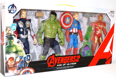 

TOYGALAXY AVENGERS2 AGE OF ULTRON ACTION FIGURES SET OF 4 WITH WEAPONS(Multicolor)