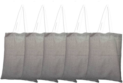 

Rawpockets Rawbags 'Black Shopping bag(Pack of 5)', reusable 100% Cotton Eco-Friendly |ToteBag |grey colour|Eco bag |Canvas Fabric Multipurpose Bag(Grey, 5)