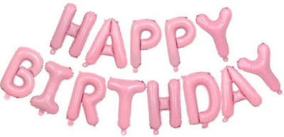 

YNS Crafts Stock Solid Happy birthday 16 Letter Balloon(Pink, Pack of 1)