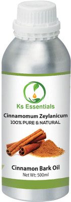 

Ks Essentials Cinnamon Bark Essential Oil, 100% Pure & Natural & Undiluted, for Hair & Skin Care,Face 500ml(500 ml)