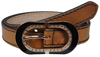 

Creative Crafts Women Party, Evening, Formal, Casual Yellow Genuine Leather Belt