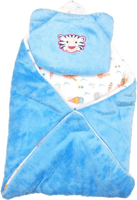 

NewJainTraders Self Design  Crib Baby Blanket(Woollen Blend, Blue01