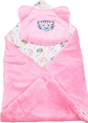 

NewJainTraders Self Design  Crib Baby Blanket(Woollen Blend, Baby Pink