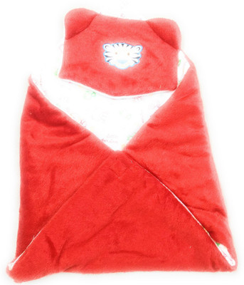 NewJainTraders Self Design  Crib Baby Blanket(Woollen Blend, Red01