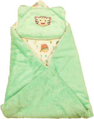 

NewJainTraders Self Design  Crib Baby Blanket(Woollen Blend, Light Green